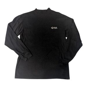 Vail Colorado Ski Resort Black Mock Turtleneck Base Layer LS T-Shirt Adult Large